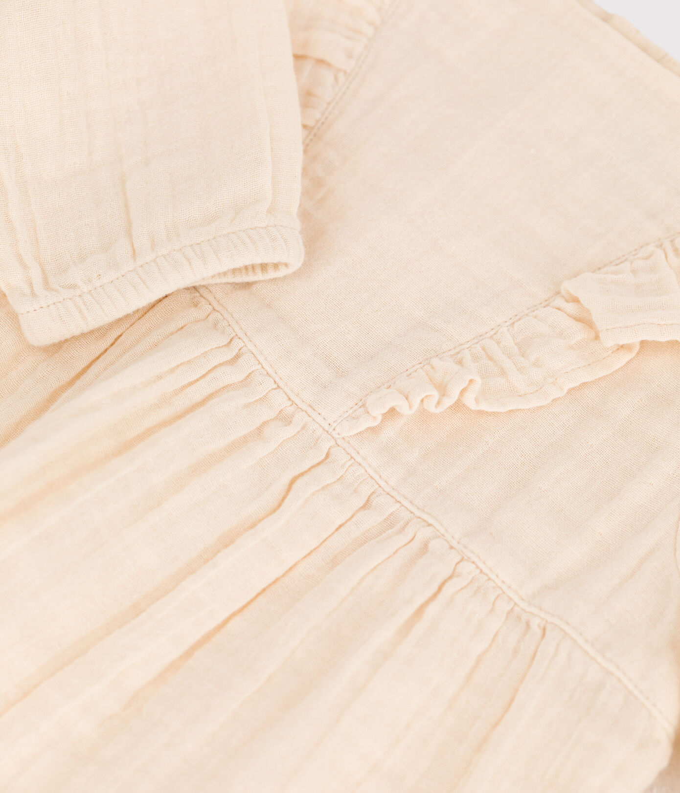 Robe manches longues bébé en gaze de coton