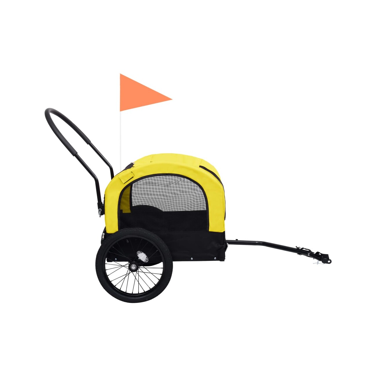 VidaXL Hunde 2-in-1 Fahrradanhänger & Jogger gelb