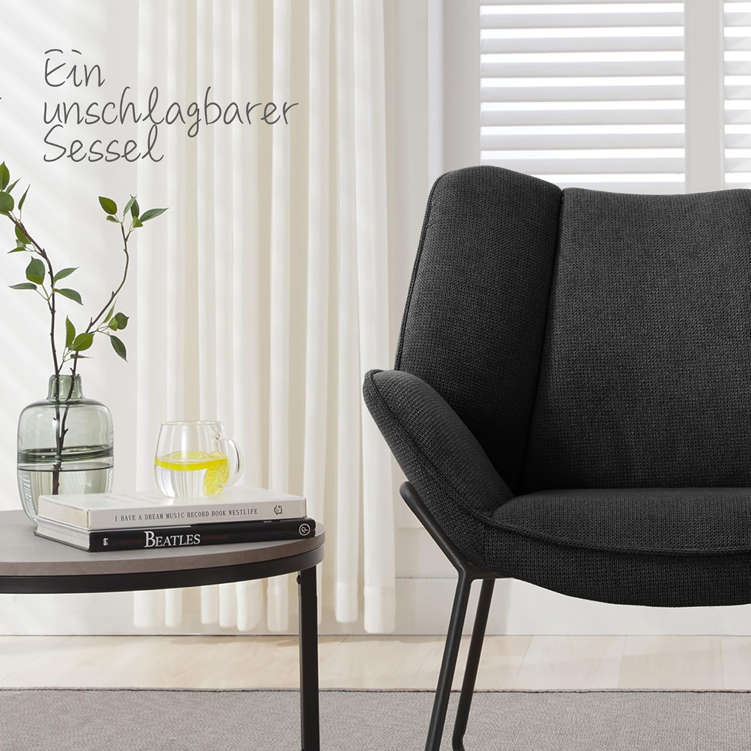 Relaxsessel Lounge Sessel Fernsehsessel bequem, Clubsessel Einzelsofa Cocktailsessel, Ohrensessel für Wohnzimmer/Schlafzimmer/Empfangsraum, Polster Lesesessel Vintage Dunkelbraun