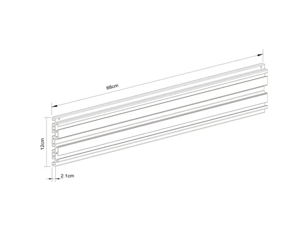 Multibrackets PRO Single AL rail - Komponenter til montering (monteringsskinne) - for videovæg - aluminium - sort