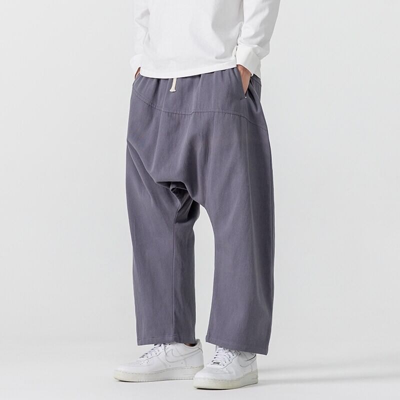 FORSETI - Halfhoge effen cropped harembroek
