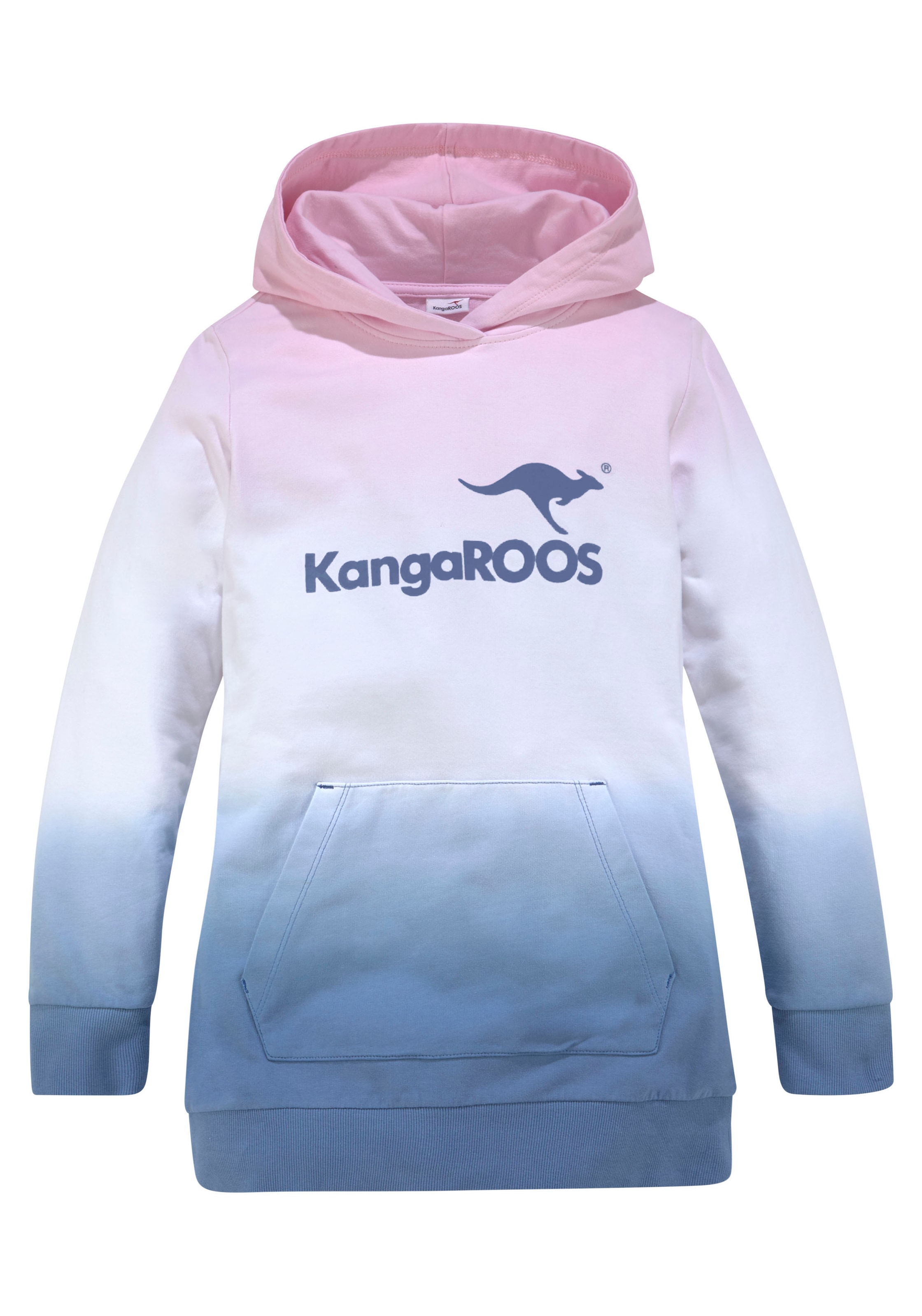 KangaROOS Kapuzensweatshirt », Longsweatshirt mit Farbverlauf«, Langarm mit Bündchen,  taillierter Schnitt,  mit Logodruck