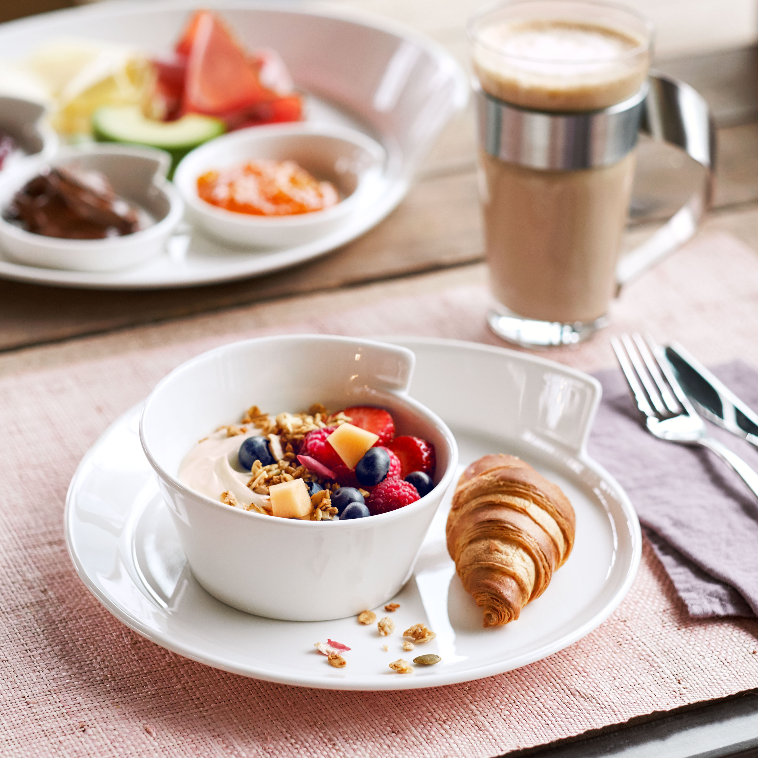NewWave Appetizer and dessert plate White, 9.7'' x 9.7'', Premium Porcelain
