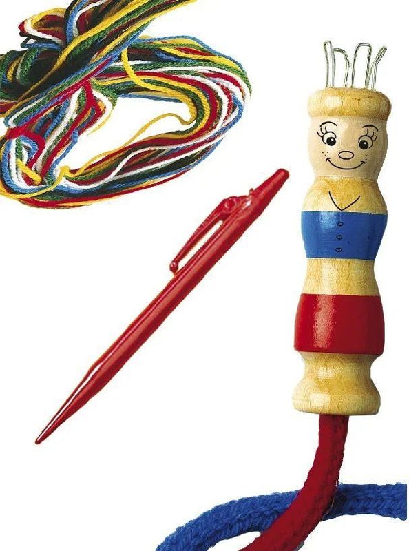 SES - Punniken - Set met Punnikpopje - Diverse Kleuren - Creatieve Hobby