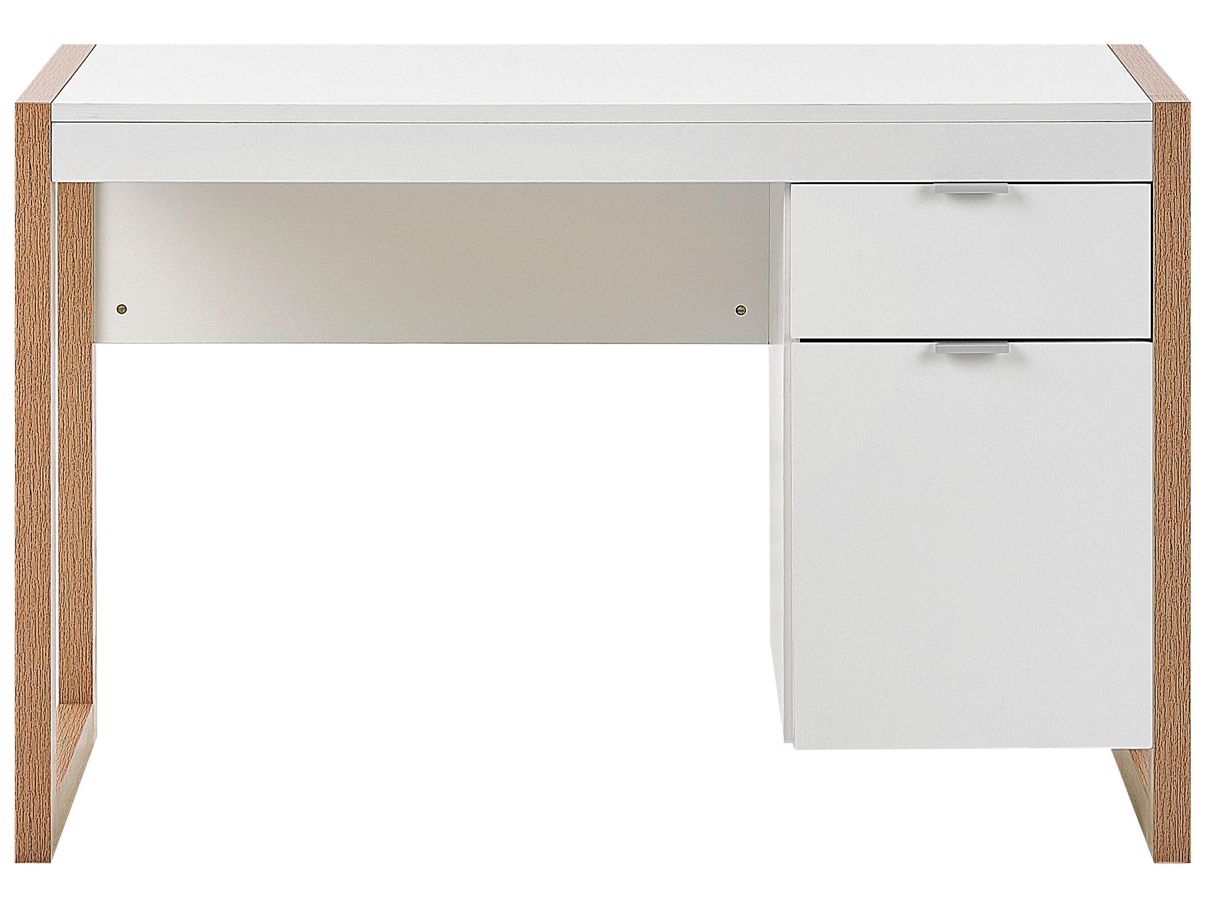 Bureau JOHNSON Bruin/wit 112 cm 50 cm met opbergruimte