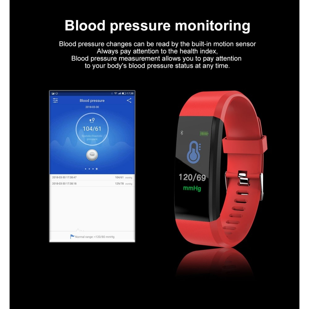 Fitness Tracker Bluetooth Sport Smart Watch Herzfrequenzüberwachung - Lila