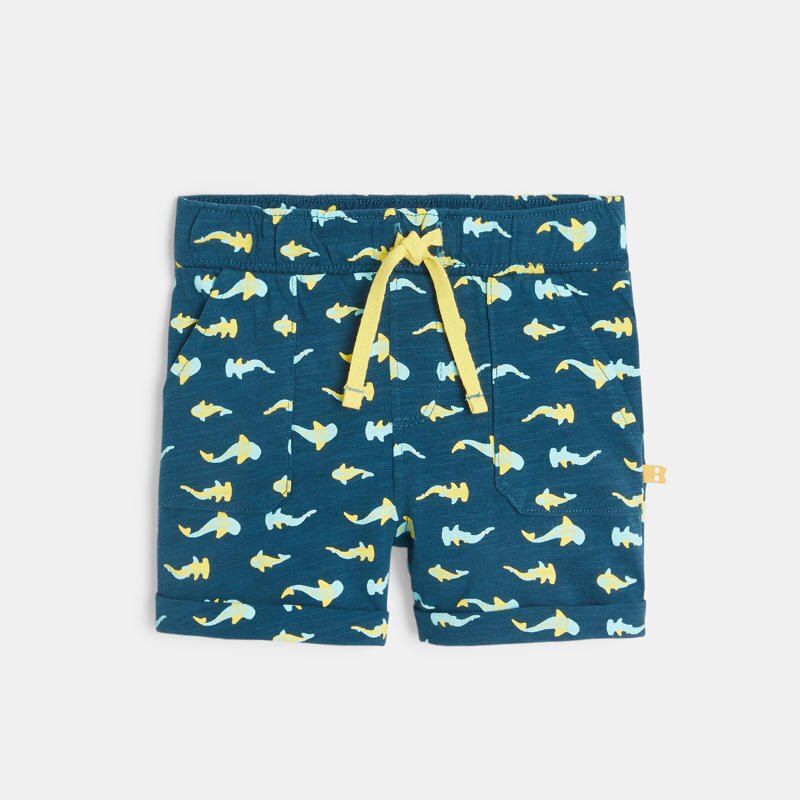 Short en jersey requins bleu bébé garçon Bleu