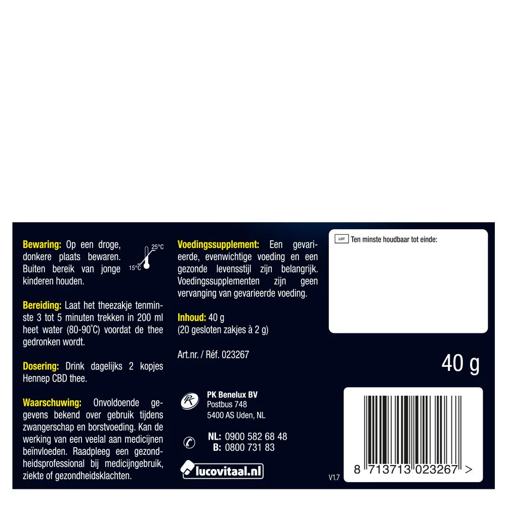 Hennep CBD Thee 20 zakjes