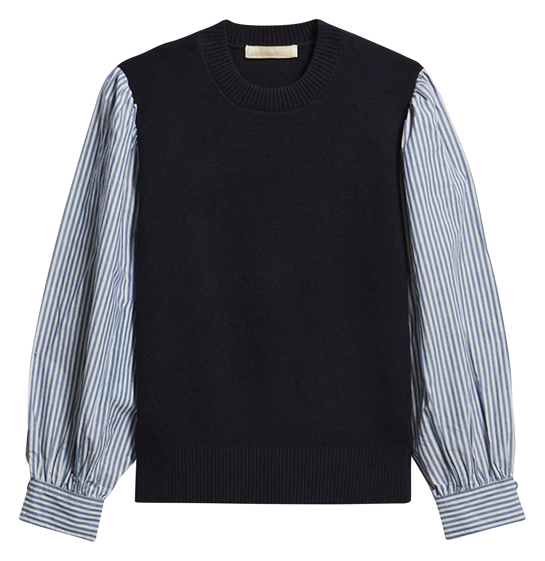 ELEKTRA - Pull sans manches combiné avec chemise rayée| Bleu