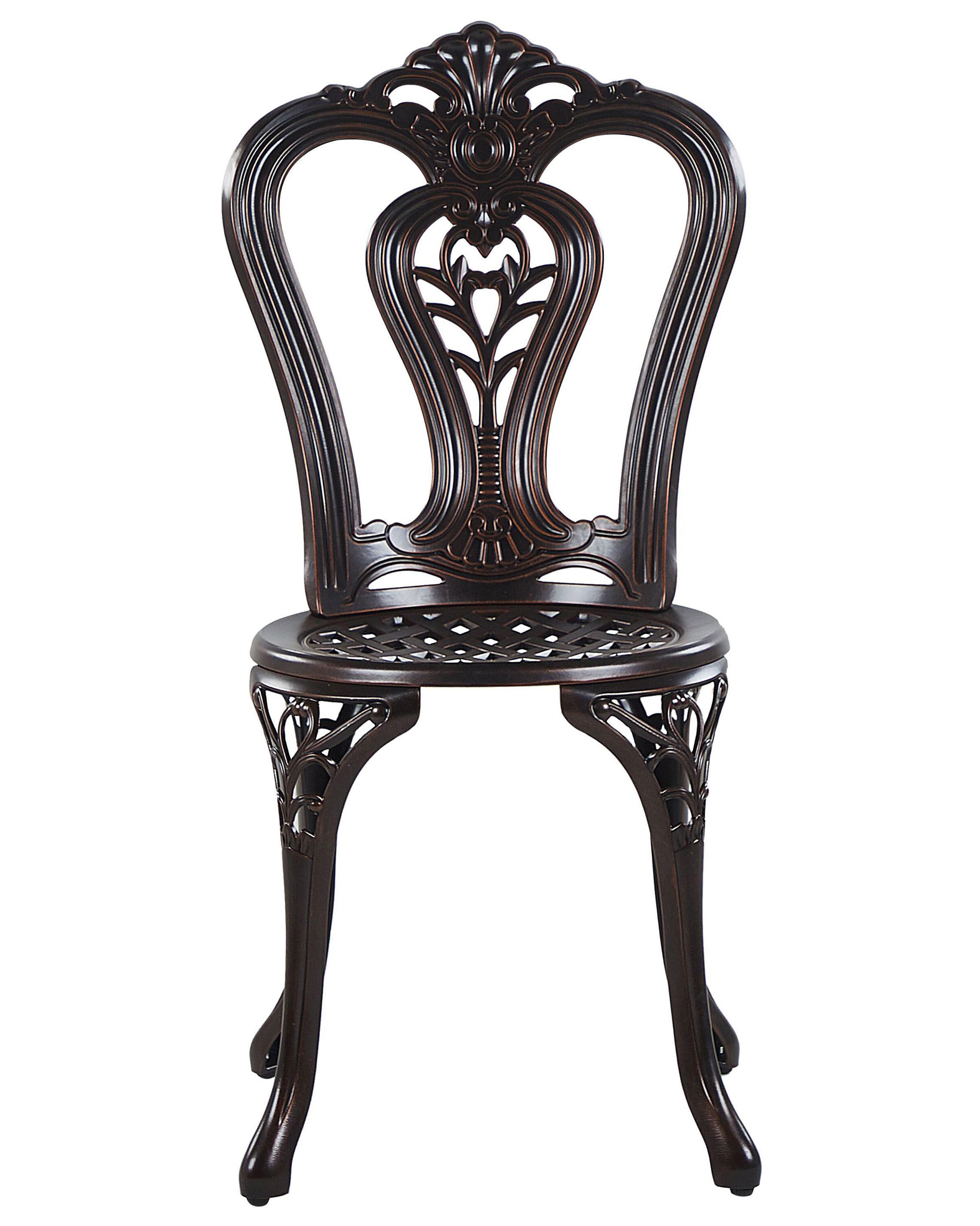 Set van 2 tuinstoelen BOVINO Metaal Donkerbruin