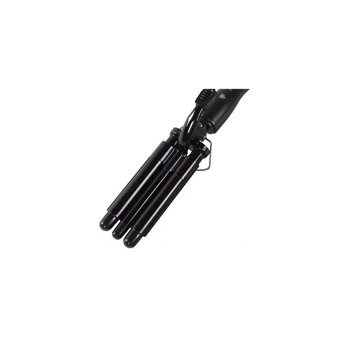 Triple Barrel Anti-Scald Curling Jern med 2 temperaturkontrollmoduser Sort 20mm