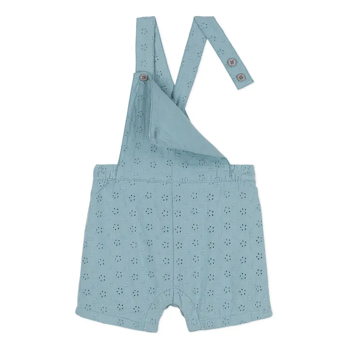 Petit Bateau Salopette Courte Broderie Anglaise | Bleu