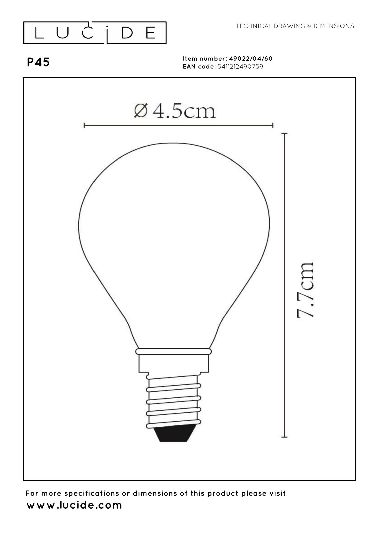 Lucide P45 Filament lamp - Transparant (set van 3)