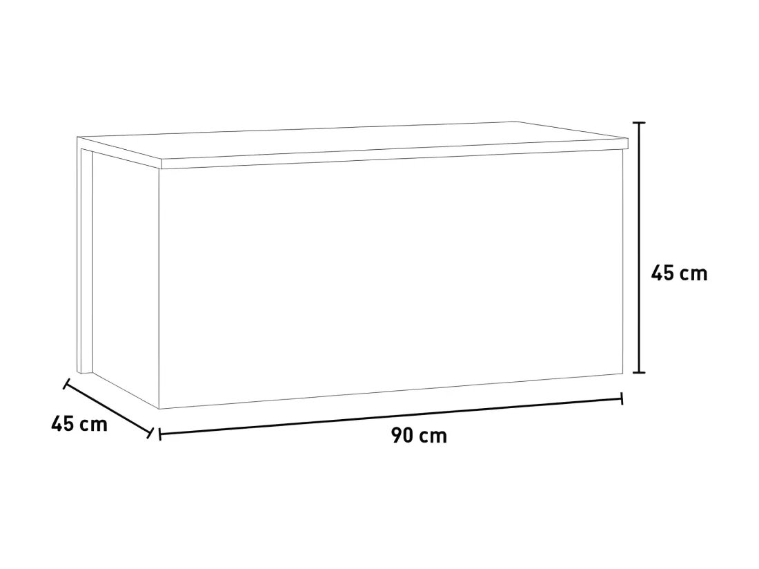 Banc de rangement coffre d'entrée et chambre 90x45 moderne VERSATIL