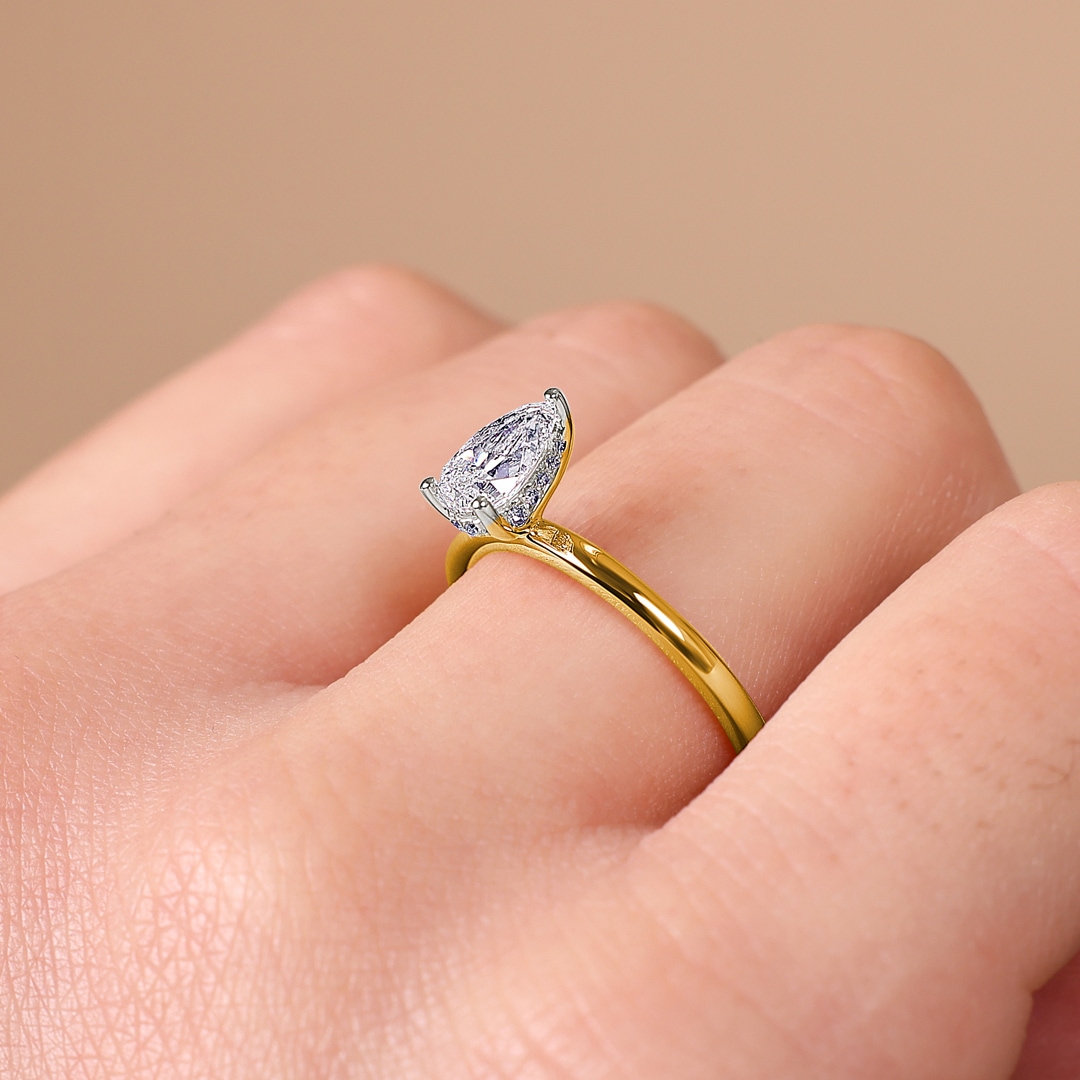 0.82ct Tropfen Solitärring 750/18 K Gelbgold