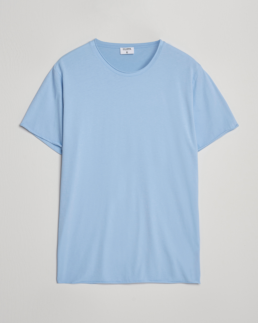 Filippa K Roll Neck Crew Neck T-Shirt Frost Blue