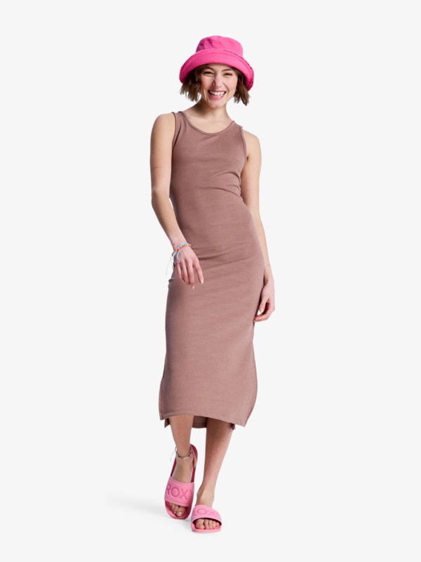 Good Keepsake Robe midi Marron Femme