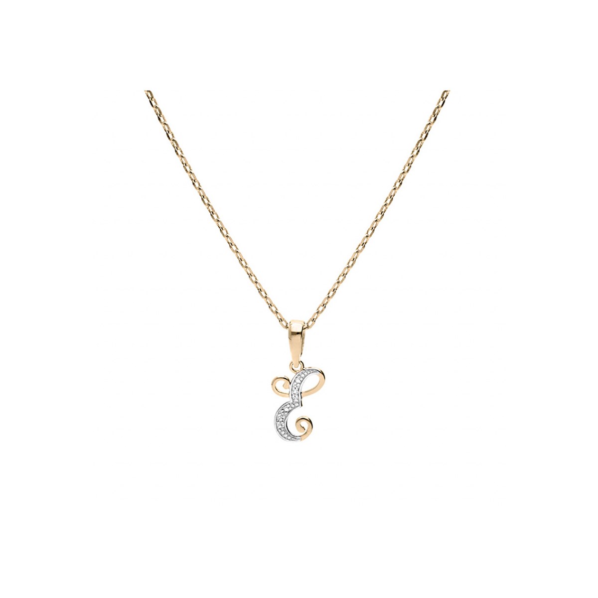 Collier Initiale Plaqué or - Lettre E