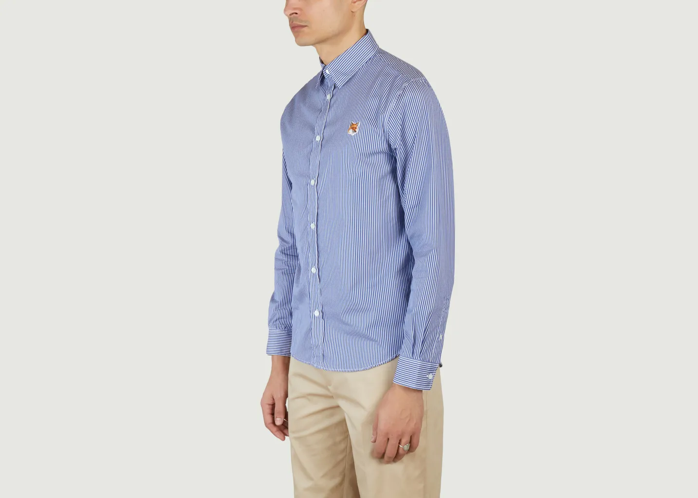 Chemise Fox Head Classic Striped Shirt Maison Kitsuné