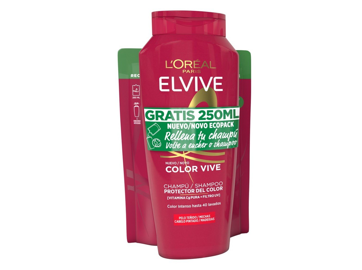 CHAMPÔ ELVIVE PACK ESPECIAL COLOR VIVE 400ML 250ML