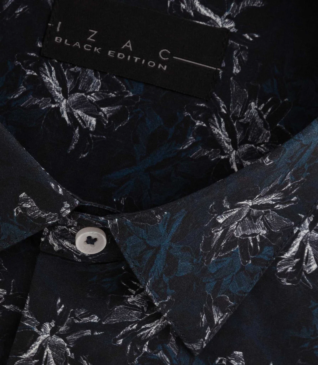 Chemise imprimé floral marine 