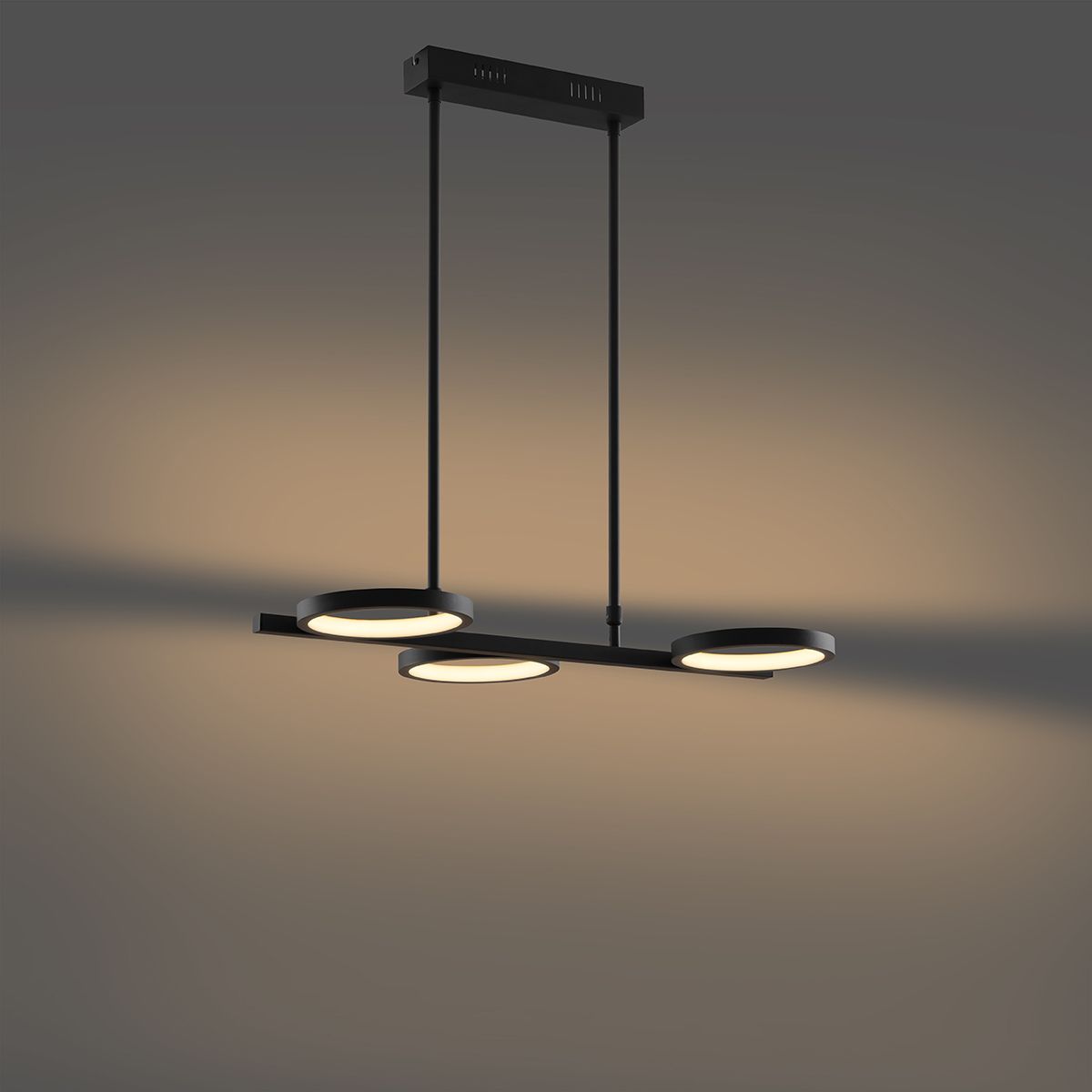 Moderne hanglamp zwart incl. LED 3-staps dimbaar 3-lichts - Vivé