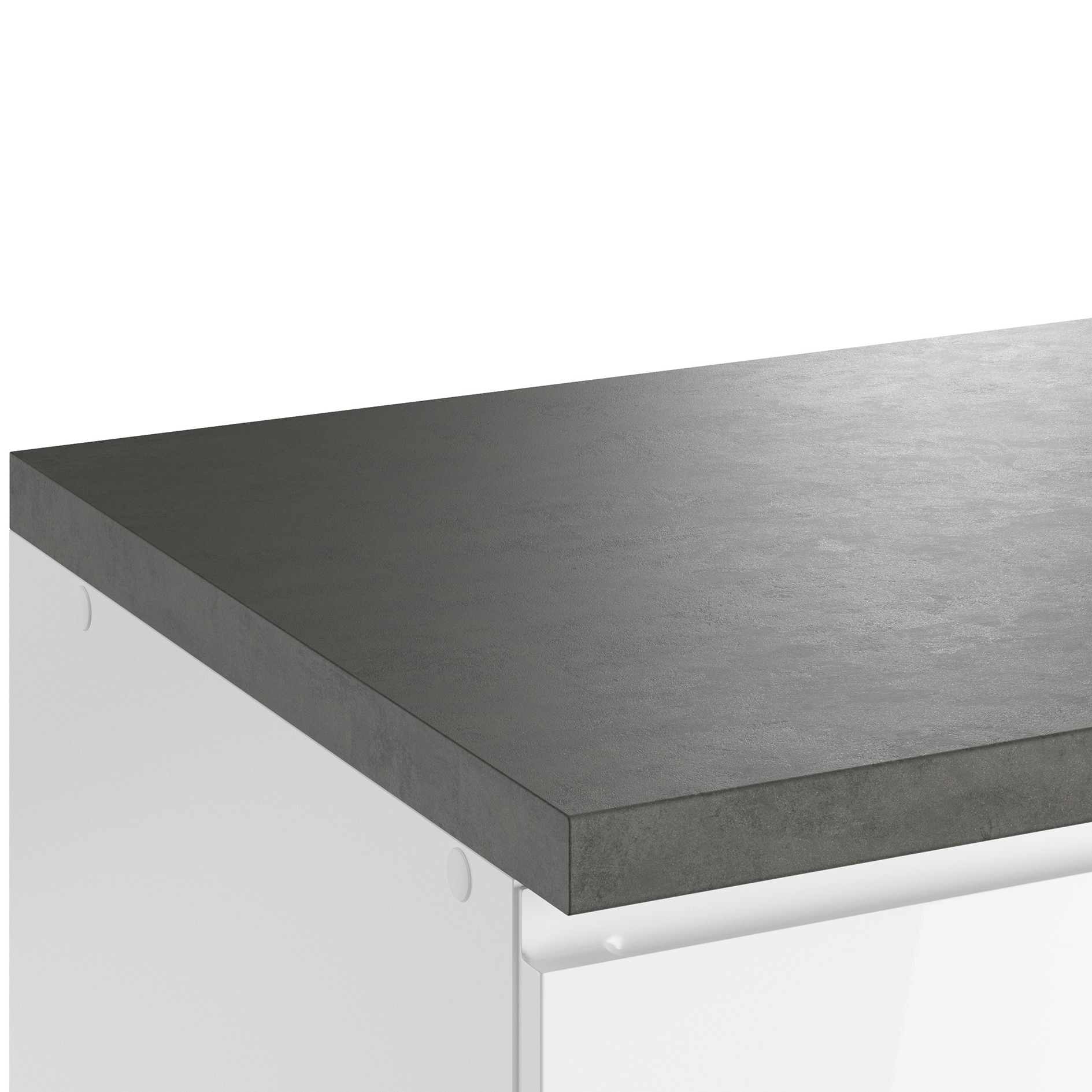 Küchenblock MONZA - weiß Hochglanz - Beton-Optik - mit E-Geräten - Induktionskochfeld - 360 cm