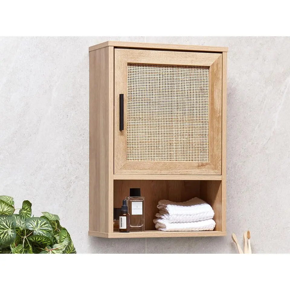 ROSELL - Badkamer wandkast - Lichthout - 40 x 60 cm - Vezelplaat