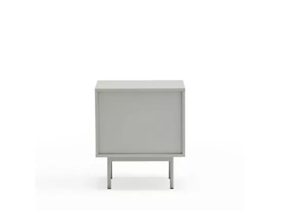 Sierra - Table de chevet 1 porte 2 tiroirs en bois : Couleur - Gris clair