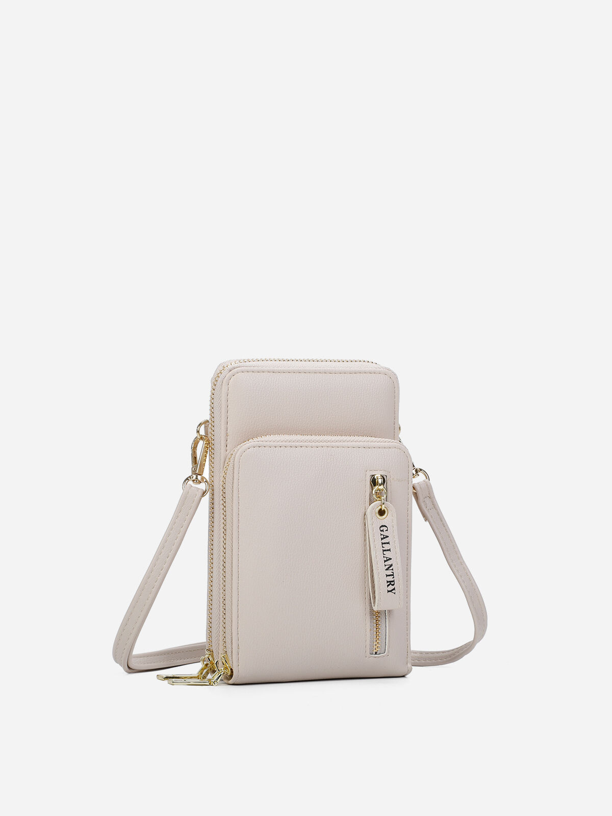 Sacoche à double poches zippées- Beige
