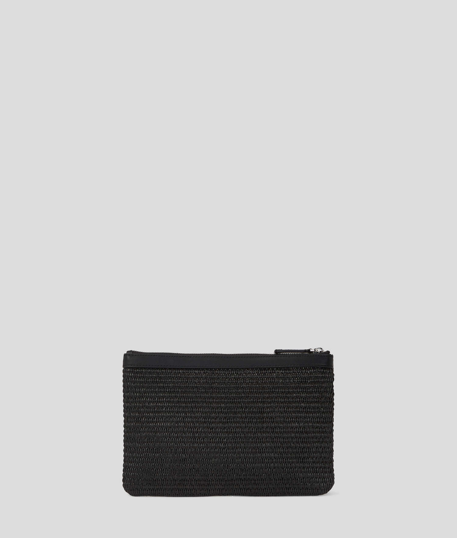 POCHETTE DE PLAGE FLORALE EN RAPHIA K/SIGNATURE - Noir