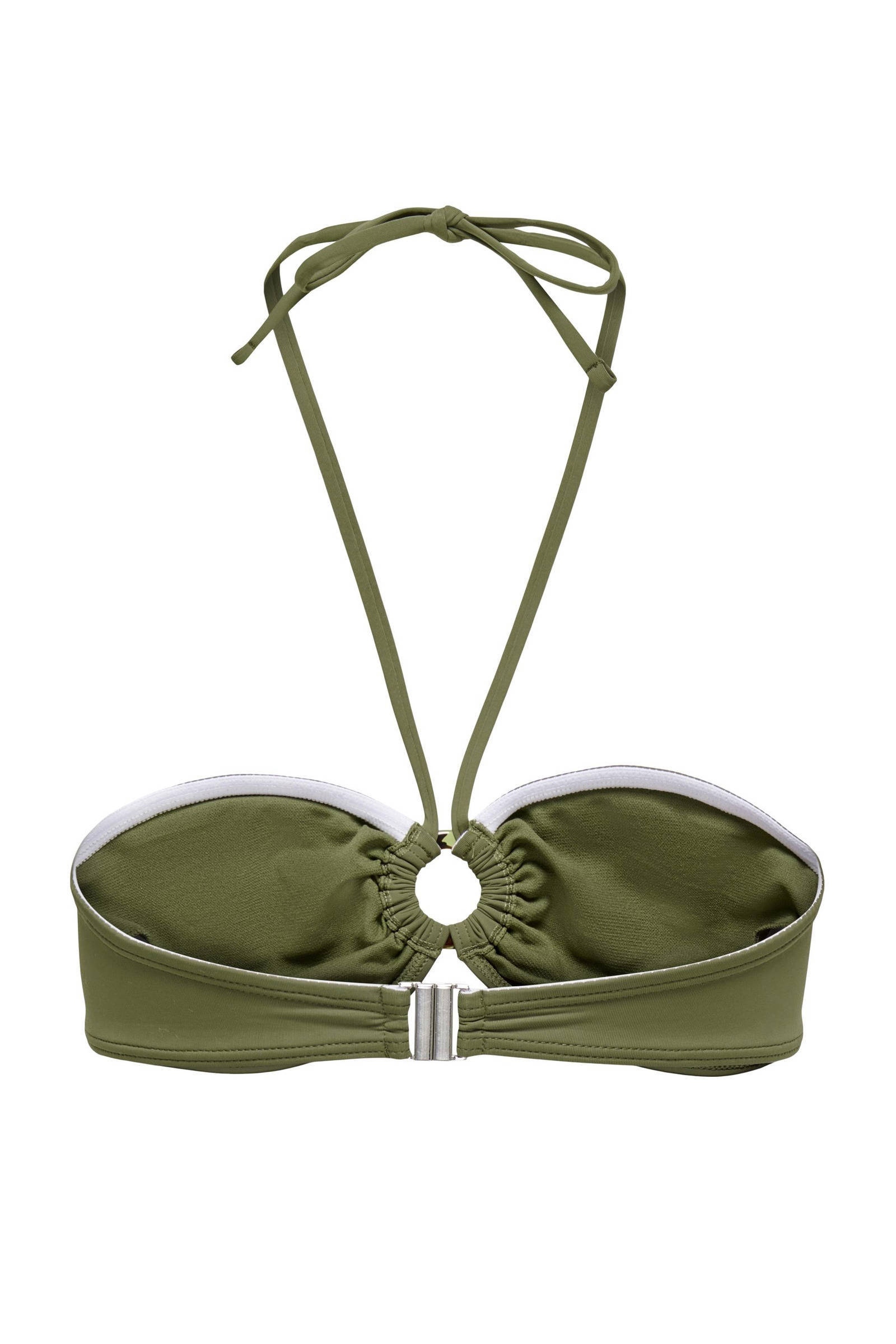 ONLY voorgevormde bandeau bikinitop ONLJULIETTE kakigroen