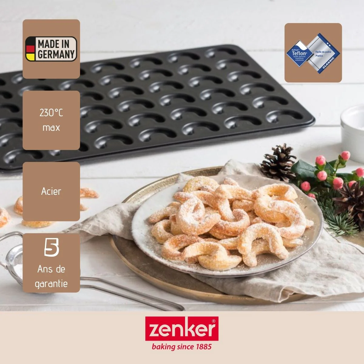 Moule pour vanille kipferl croissant vanille 42 x 32 cm Special Creati