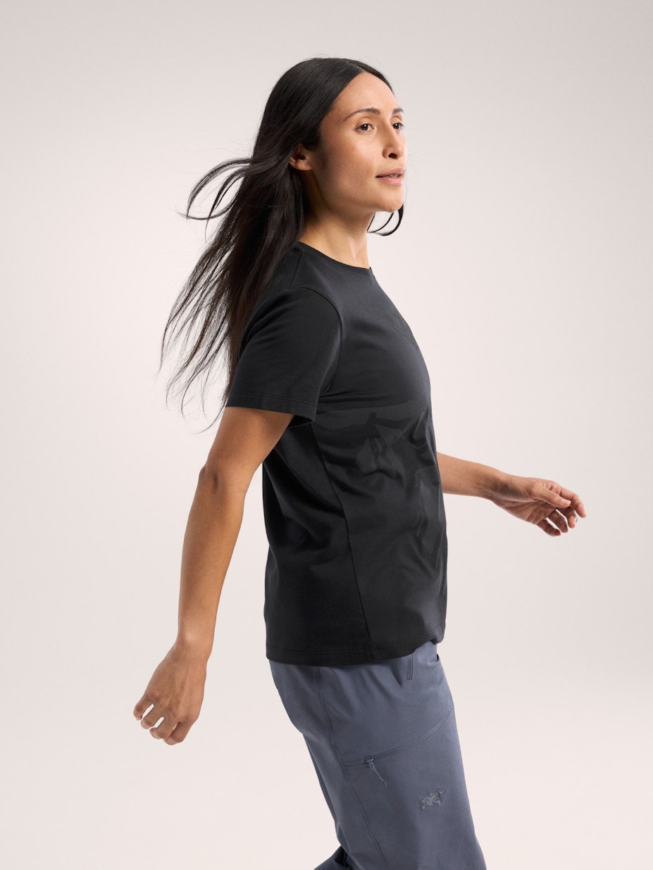 Bird Cotton T-Shirt SS Dame Black