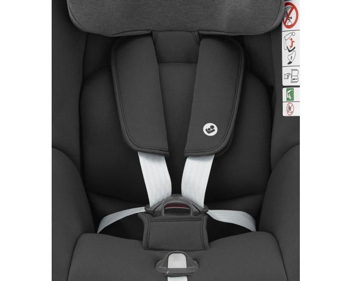 Pearl Smart 6 M - 4 Y  67 - 105 cm  9 - 18,5 kg    i-Size Sicherheit  |    Installationsanzeige |    Anbringung in/entgegen der Fahrtrichtung |    Höhe der Kopfstütze und Hosenträgergurte gleichzeitig verstellbar |