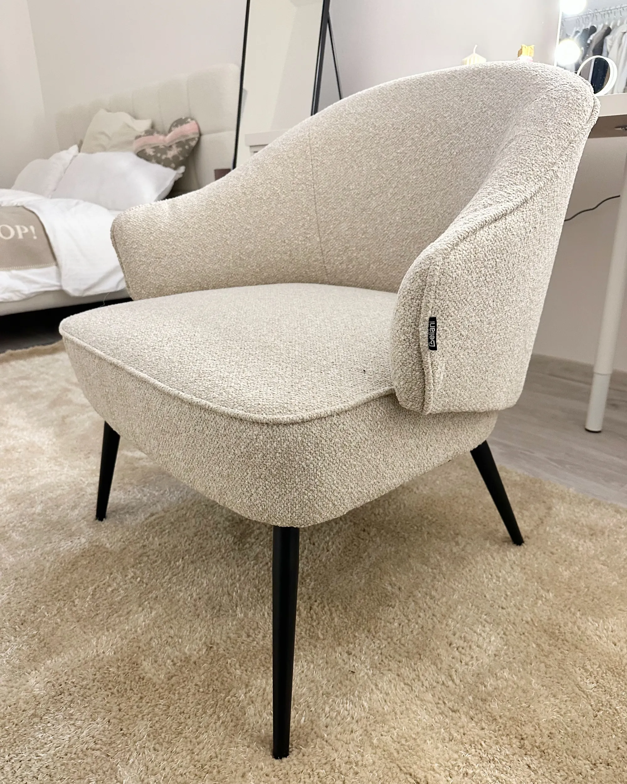 Fauteuil KAYLA Bouclé Lichtbeige