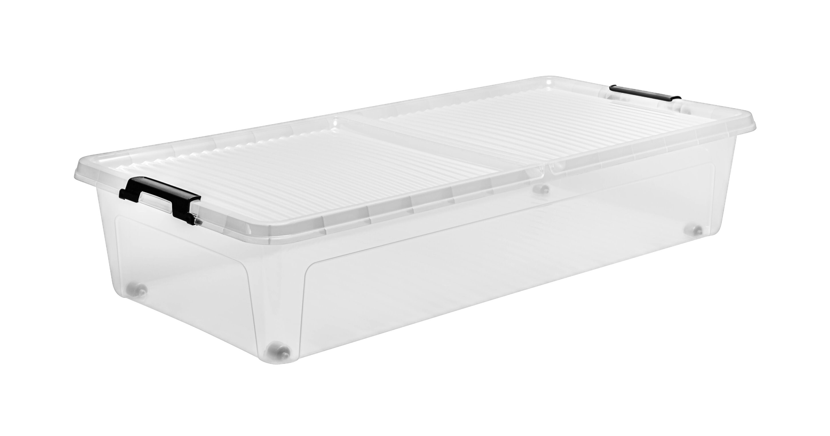 XL Unterbett Kommode mit Rollen 36L 77cm Deckel Spielzeug Box Aufbewahrung Kiste