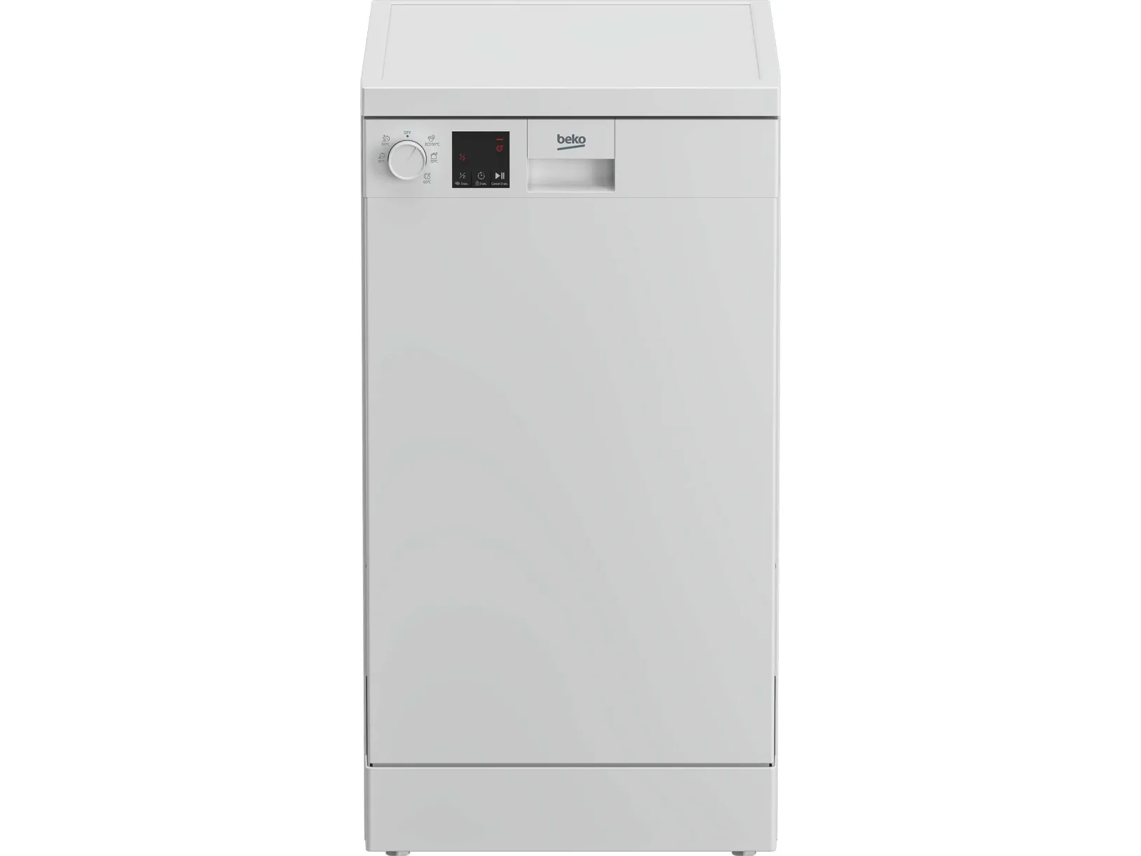 BEKO DVS05024W opvaskemaskine fritstående - Bre3dde: 45cm - Højde: 85cm - LED lys - Til 10 kuverter - Hvid
