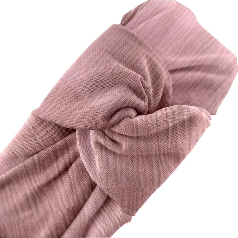 Serre-Tête Large Croisé Gaze Rose