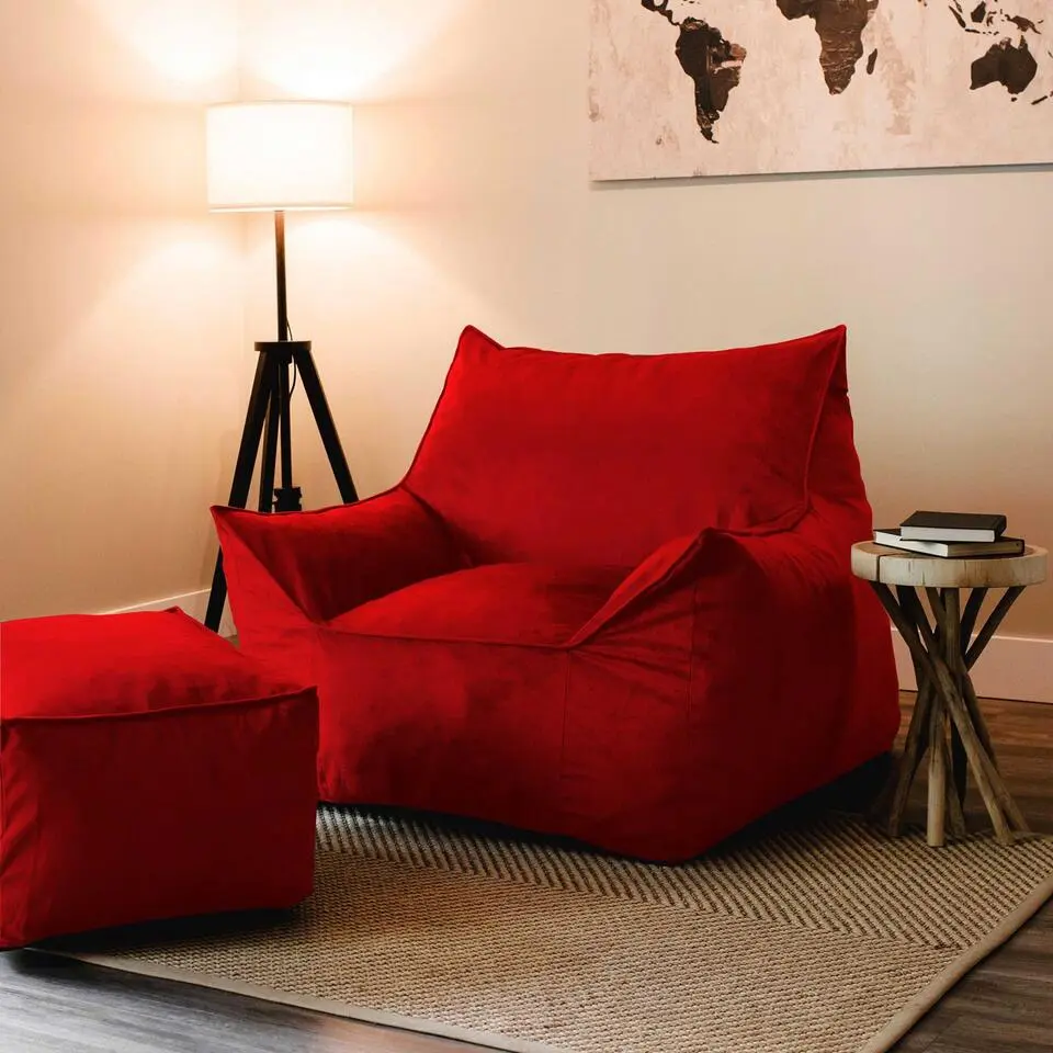 Emob Atelier Del Sofa Poef - Waterdicht piepschuim - Rood