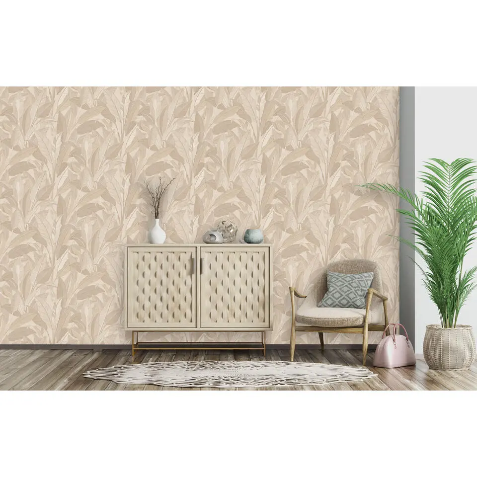 Dutch Wallcoverings Vliesbehang Renaissance leaves - beige - 10,05m x 53cm