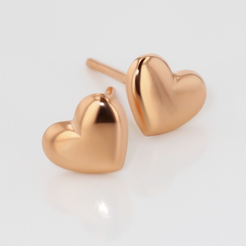 Boucles D'oreilles Puces Lison Or Rose