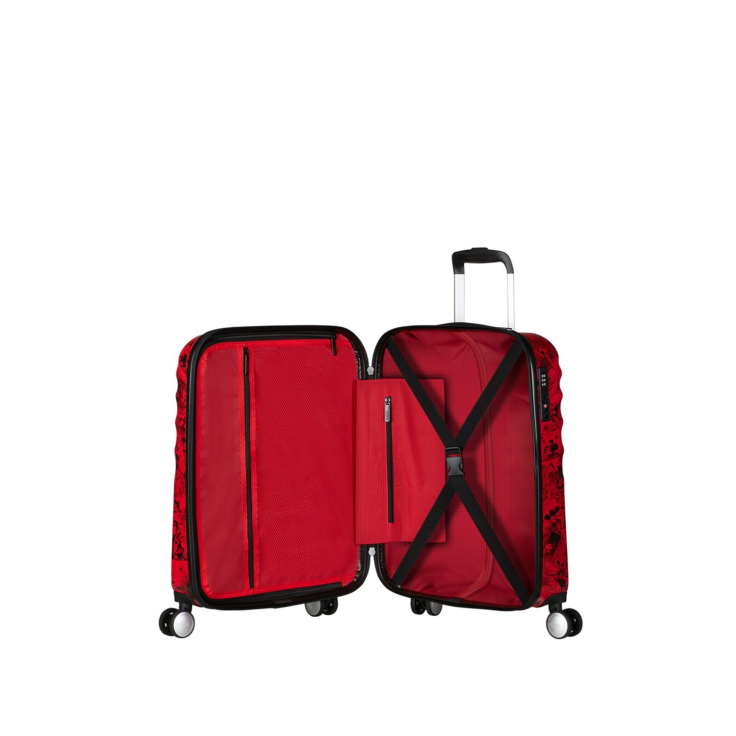 American Tourister Wavebreaker Disney Spinner 55/20 TSA mickey comics red