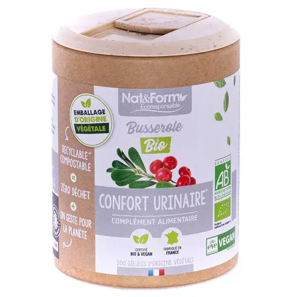 Nat & Form Uva-ursina Orgânica Ecológica - 200 cápsulas