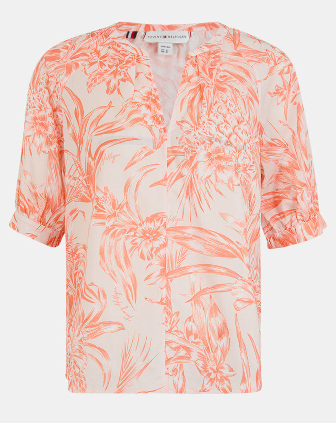 Tommy Hilfiger Blouse Henley imprimée orange
