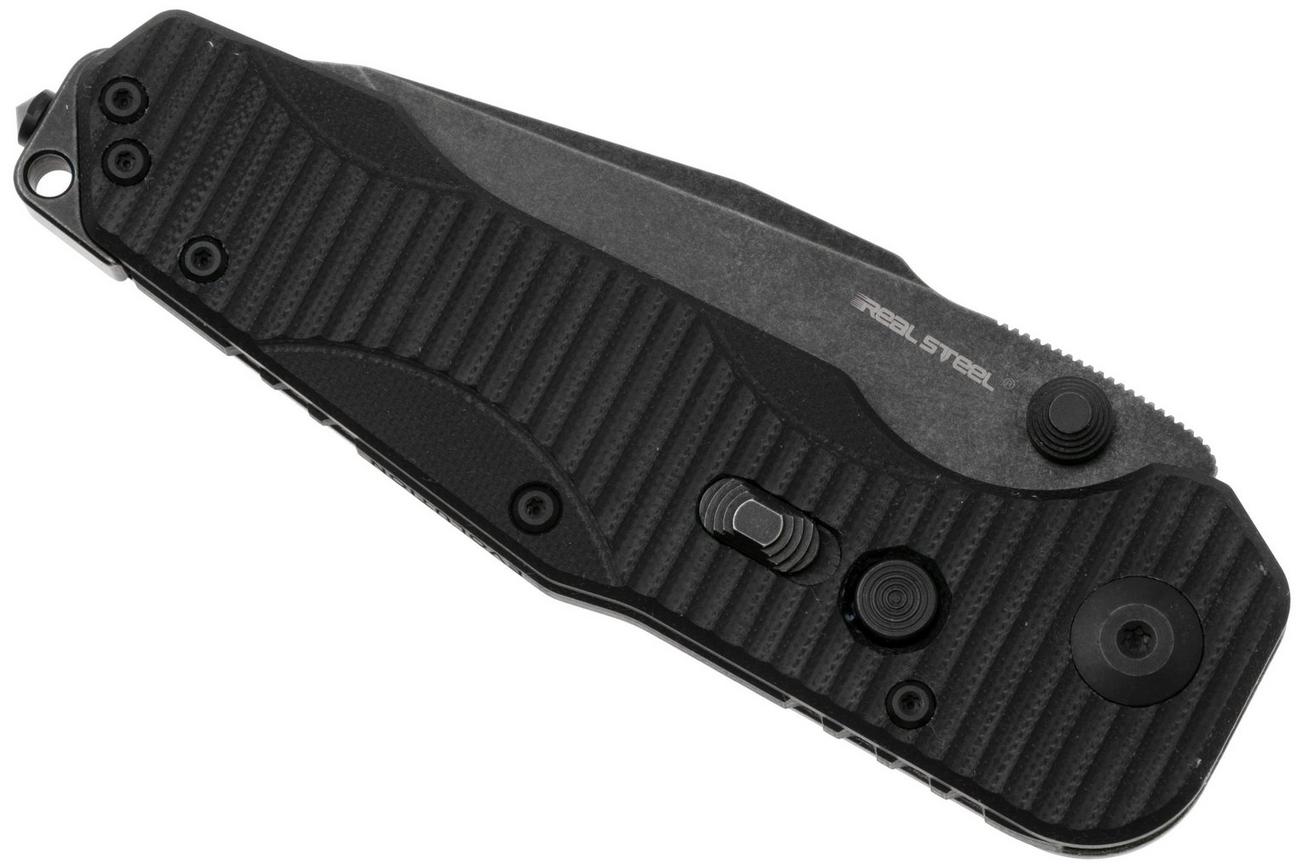 Real Steel Evolution Ironclad 7912BB, Blackwashed D2 Tanto, Black G10, zakmes, Carson Huang design
