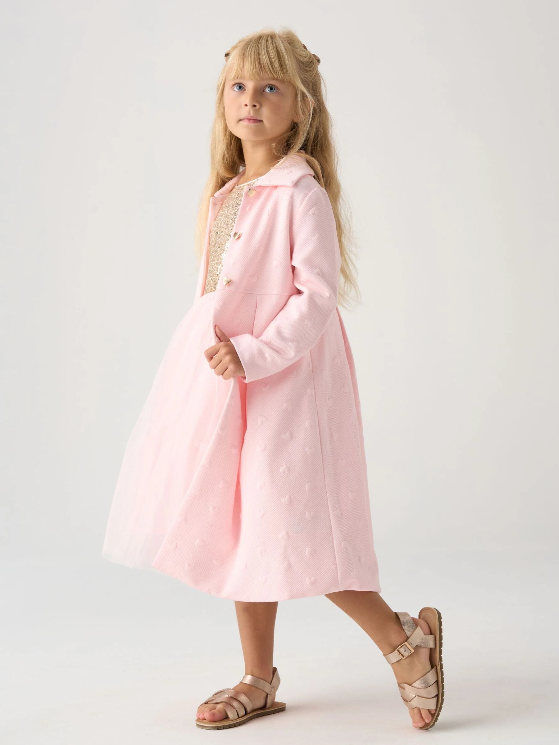 Roze - Miss Jacquard Star Jacket and Sequin Dress Set