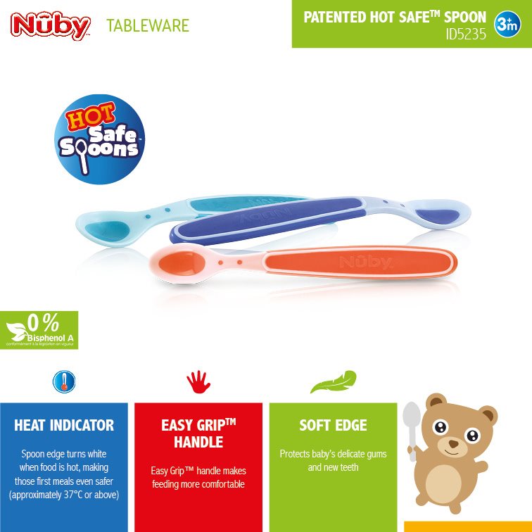 NUBY Breilöffel wärmesensitiv Soft Flex<br>3 Stück, Soft Flex