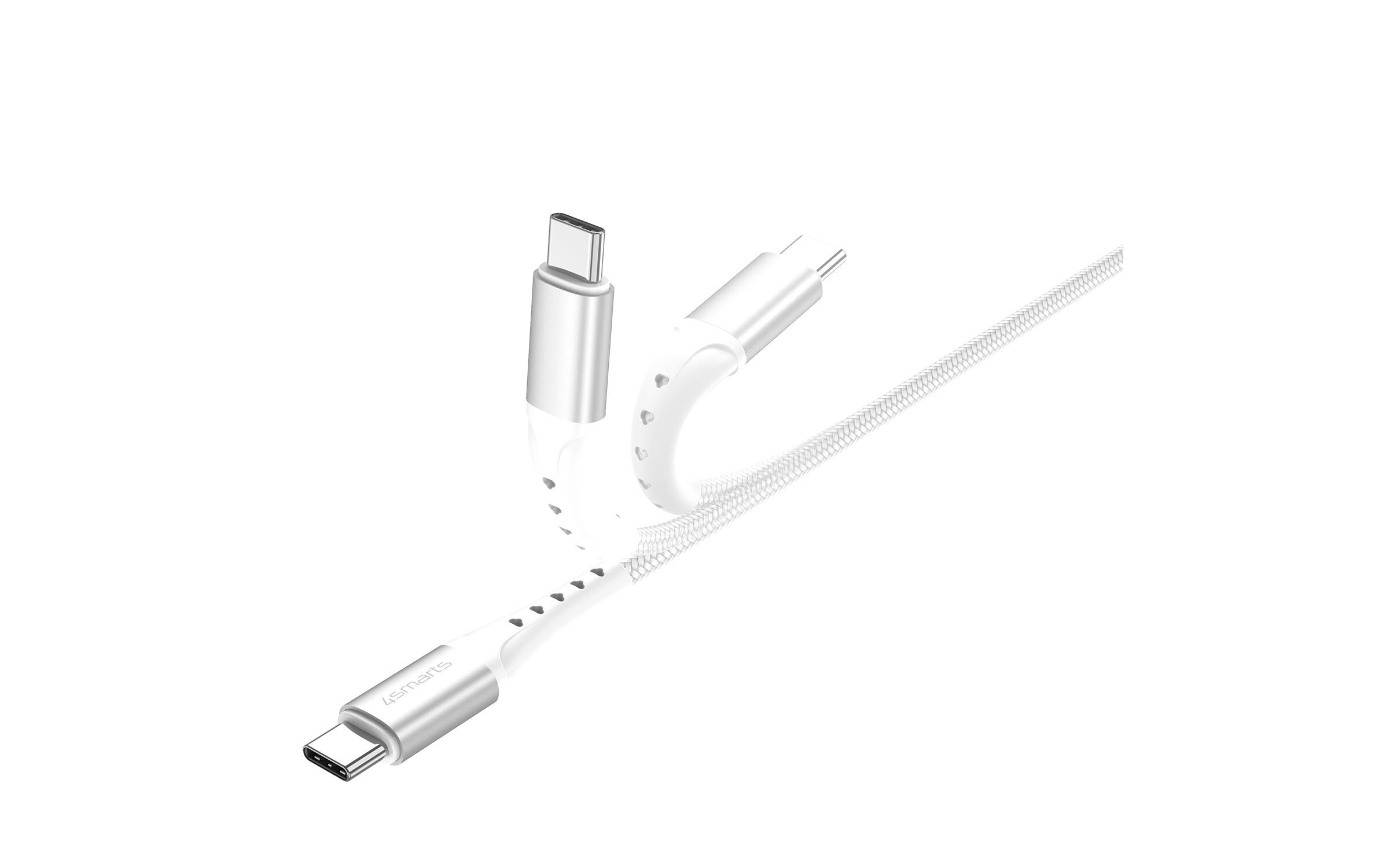 USB 2.0-Kabel Data and charging cable USB C - USB C 1.5 mUSB-C auf USB-C Kabel PrimeCord 60W 1.5m Weiss