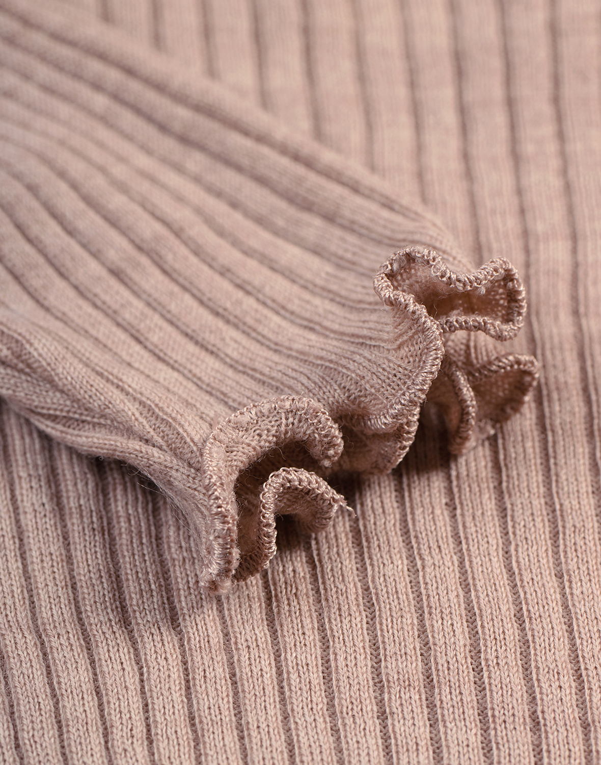 Shirt met ruches van merinowol voor baby's